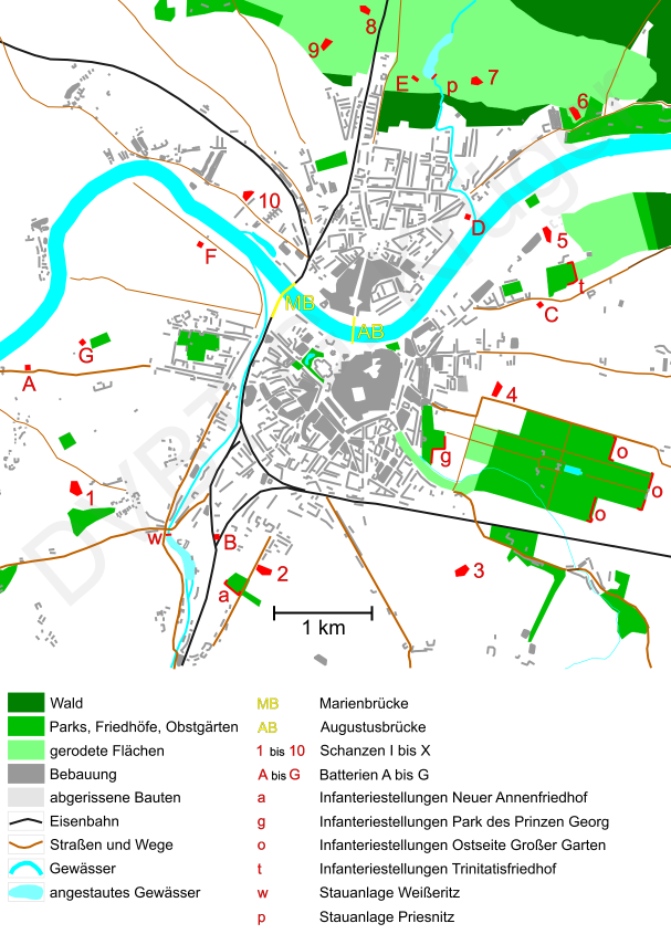 Abb11-Dresden 1866 nach dem Schanzenbau