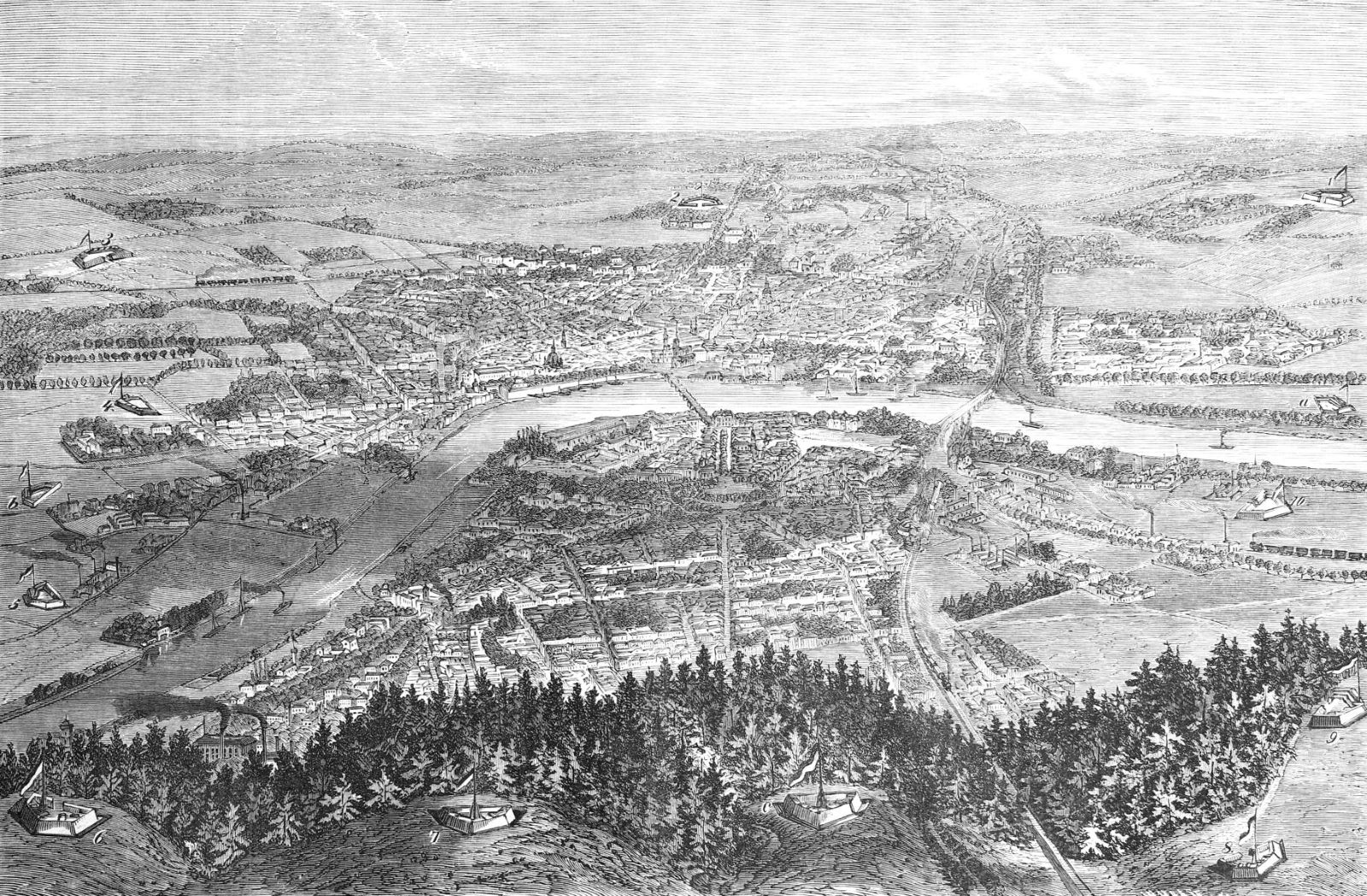 Abb13-Der Schanzenkranz um Dresden, Die Gartenlaube 7/1867